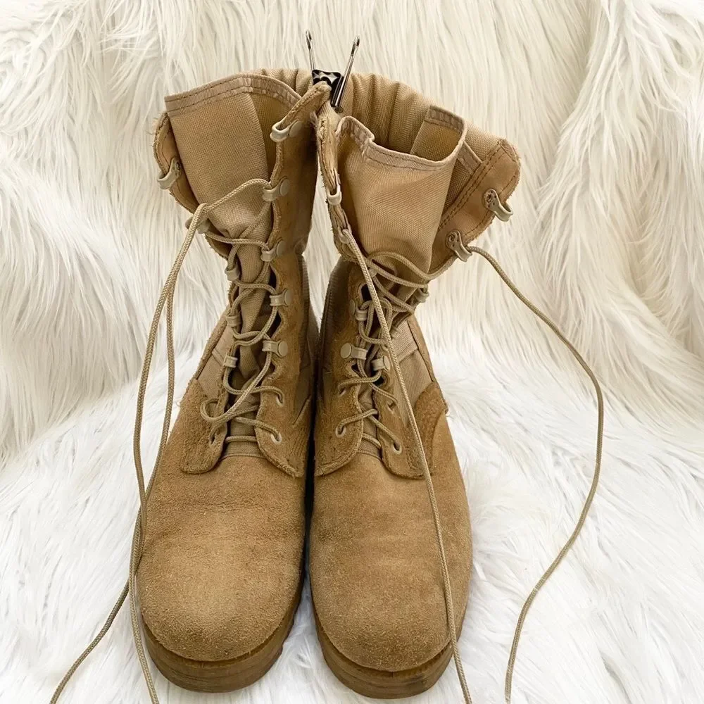 Vibram tan army military combat boots 7R